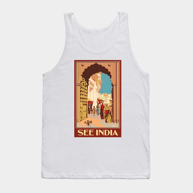 Vintage Travel - See India Tank Top by Culturio